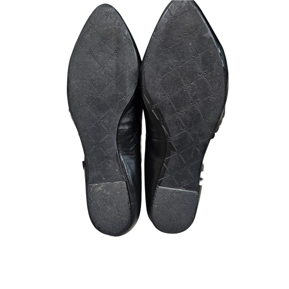 Jack Rogers Flats Womens 8 Black Leather Scalloped Pointed Toe d'Orsay Classic - Picture 6 of 14